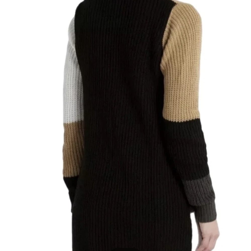 Stitch Fix Fortune And Ivy XL Colorblock Cardigan Black And Tan - Picture 2 of 7